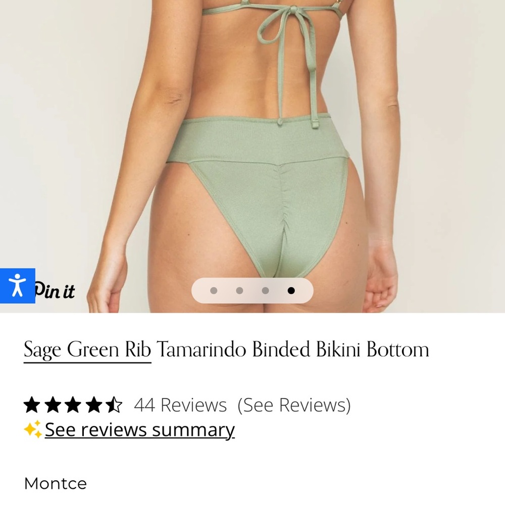 Montce Sage Green Ribbed Bikini Bottom